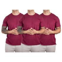 Kit 3 Camisetas Básicas Masculina Algodão Premium Slim Fit
