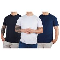 Kit 3 Camisetas Básicas Masculina Algodão Premium Slim Fit