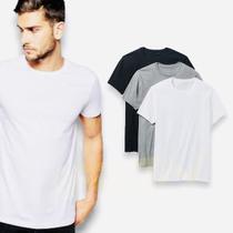 Kit 3 Camisetas Básicas Masculina Casual Algodão Neutras 74 Kit 3 Camisetas Básicas Masculina Casual Algodão Neutras 74