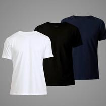Kit 3 Camisetas Básicas Masculinas 100 Algodão Manga Curta Alta Qualidade - Luau Brasil