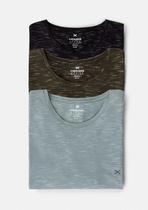 Kit 3 Camisetas Básicas Masculinas Em Malha Jet Com Bordado