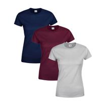 Kit 3 Camisetas Básicas Slim Feminina Baby Look 100% Algodão - TRV