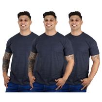 Kit 3 Camisetas Básicas Slim Fit Masculinas Algodão Premium