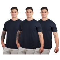 Kit 3 Camisetas Básicas Slim Fit Masculinas Algodão Premium