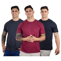 Kit 3 Camisetas Básicas Slim Fit Masculinas Algodão Premium