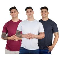 Kit 3 Camisetas Básicas Slim Fit Masculinas Algodão Premium