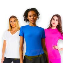 Kit 3 Camisetas Blusa Corrida Fitness Feminina Academia POLIAMIDA 227
