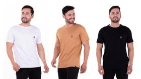 Kit 3 Camisetas Blusas Camiseta Masculinas Básicas lisas Flero