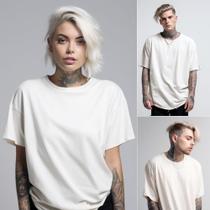 Kit 3 Camisetas Camisa Blusa Masculina Lisa Basica Oversized Streetwear Cor Preta,Branca,Offwhite.
