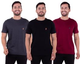 kit 3 Camisetas Camisas Blusas Básicas Malha Fio 30.1