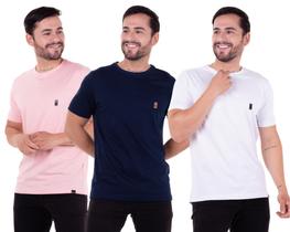 kit 3 Camisetas Camisas Blusas Básicas Malha Fio 30.1