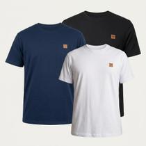 Kit 3 Camisetas Casual Algodão com Termocolante - Kit 3 Camisetas Casual Algodão com Termocolante -