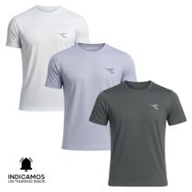 Kit 3 Camisetas Diadora Small Logo Masculina - Preto e Chumbo XGG