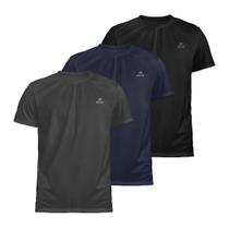 Kit 3 Camisetas Dry Basic SS Muvin Masculina - Proteção Solar UV50 - Manga Curta - Treino, Corrida, Caminhada e Academia