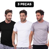 Kit 3 Camisetas Dry Fit Academia Masculina TM003-K3 Kit 3 Camisetas Dry Fit Academia Masculina TM003-K3
