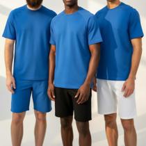 Kit 3 Camisetas Dry Fit Manga Curta Masculina Com Elastano Secagem Rápida Proteção UV Confortável Para Treino Caminhada Corrida e Academia - Uper