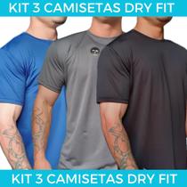 Kit 3 Camisetas Dry Fit Masculina de Treino Academia Esportiva