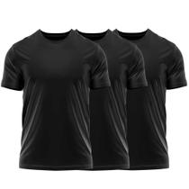 Kit 3 Camisetas Dry Fit Uv Masculina Blusa Camisa Fitness Academia Basica Lisa Preto/Branco