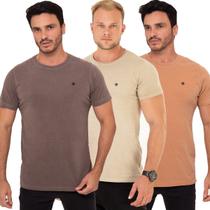 Kit 3 Camisetas Estonada Masculino Casual Premium Algodão Kit 3 Camisetas Estonada Masculino Casual Premium Algodão