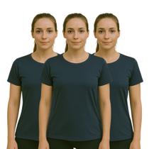 Kit 3 Camisetas Feminina Básica Dry Fit Lisa Tradicional