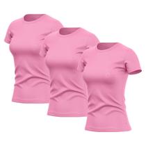 Kit 3 Camisetas Feminina Dry Fit Básica Lisa Proteção Solar UV Térmica Blusa Academia Esporte Camisa