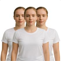 Kit 3 Camisetas Feminina Poliéster Seca Rápido Não Amassa