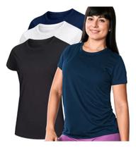 Kit 3 Camisetas Femininas Dry Fit Esporte Academia Camisa Para Esporte Gola Redonda Manga Curta