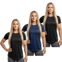 Kit 3 Camisetas Femininas Manga Curta Dry Fit Trendixx Leveza e Alta Performance