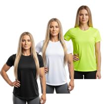 Kit 3 Camisetas Femininas Manga Curta Dry Proteção UV Fit Trendixx Leveza e Alta Performance Kit 3 Camisetas Femininas Manga Curta Dry Proteção UV Fit Trendixx Leveza e Alta Performance