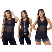 Kit 3 Camisetas Fitness Academia Yoga Pilates Revenda