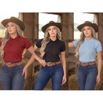 Kit 3 Camisetas Gola Polo Femininas Premium