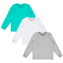 Kit 3 Camisetas Infantil Masculina com Proteção UV em Algodão Malwee