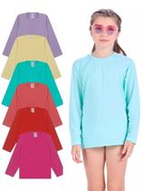 Kit 3 Camisetas infantil Menina Proteção Manga Longa camisa térmica moda praia menina verão para meninas Kit 3 Camisetas infantil Menina Proteção Manga Longa camisa térmica moda praia menina verão para meninas