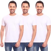 Kit 3 Camisetas Lisa Masculina Básica Gola Canelada Reforçada 100% Algodão Blusa Camisa