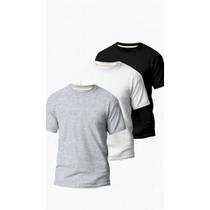 Kit 3 Camisetas Lisa Premium Unissex Camisas 100% Algodão Básica