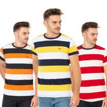 Kit 3 Camisetas Listradas Ridens Aproveite o Trio Estiloso