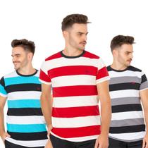 Kit 3 Camisetas Listradas Ridens Aproveite o Trio Estiloso