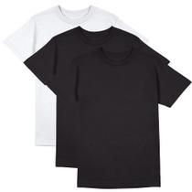 Kit 3 Camisetas Manga Curta Geogus Masculina Blusa Camisa Lisa Básica 100% Algodão