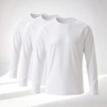 Kit 3 Camisetas Manga Longa Dry Fit Com Elastano Conforto UV Tecido Respirável Não Retém Suor Ideal Para Treino Academia Corrida e Trabalho - Uper