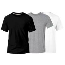 Kit 3 Camisetas Masculina 100% Algodão Básica Lisa Gola Redonda Varias Cores Envio Imediato - H.T. S
