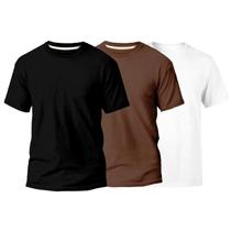 Kit 3 Camisetas Masculina 100% Algodão Básica Lisa Gola Redonda Varias Cores Envio Imediato