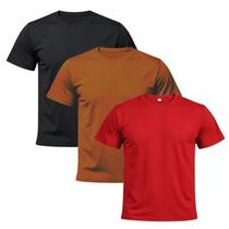 Kit 3 Camisetas Masculina 100% Algodão Básica Lisa Gola Redonda Varias Cores Envio Imediato