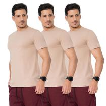 Kit 3 Camisetas Masculina Algodão Peruana Premium Lisa Luxo