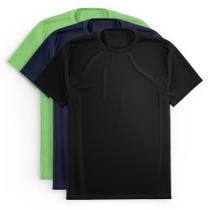 Kit 3 Camisetas Masculina Dry Academia Treino Esporte Camisa Praia Proteção Solar UV