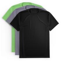 Kit 3 Camisetas Masculina Dry Academia Treino Esporte Camisa Praia Proteção Solar UV