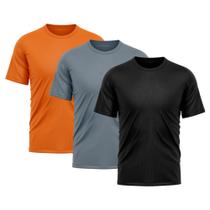 Kit 3 Camisetas Masculina Dry Fit Proteção Solar UV Básica Lisa Treino Academia Passeio Fitness Ciclismo Camisa