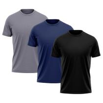 Kit 3 Camisetas Masculina Dry Fit Proteção Solar UV Térmica Academia Treino Caminhada Esporte Camisa Praia - DF