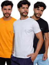 Kit 3 Camisetas Masculina Lisa 100% Algodão Cores Lindas - Liz Modas