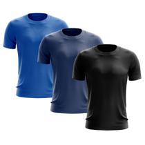 Kit 3 Camisetas Masculina Manga Curta Dry Básica Lisa Proteção Solar UV Térmica Blusa Academia