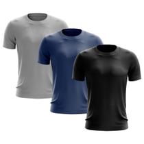 Kit 3 Camisetas Masculina Manga Curta Dry Básica Lisa Proteção Solar UV Térmica Blusa Academia